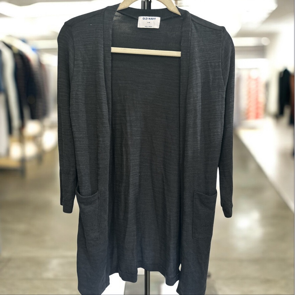 Old Navy Women's Charcoal Black Cardigan Sweater, size 8/M